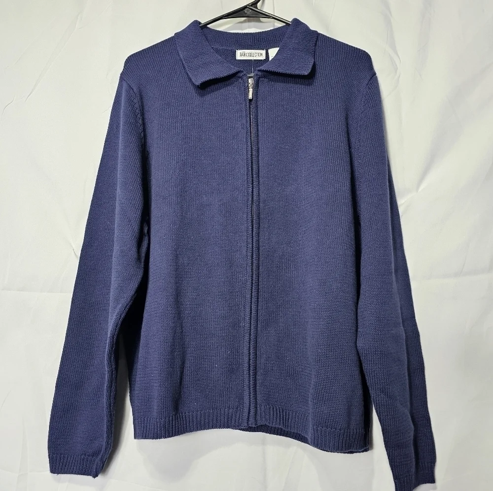 Tian Collection knitted L front Zipper sweater cotton